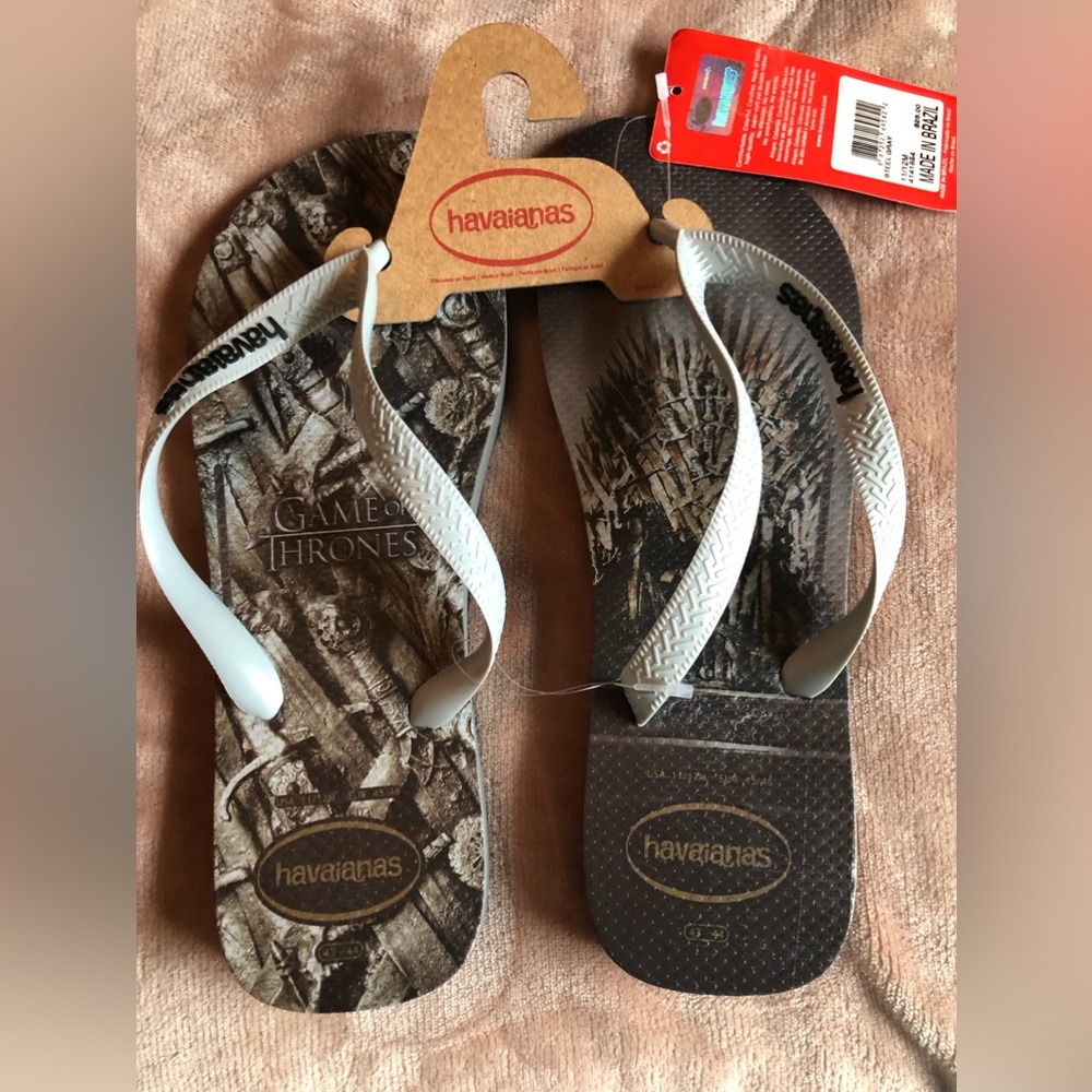 Havaianas /Game of Thrones flip flop sandal/size 11/12/ Grey/ NWT